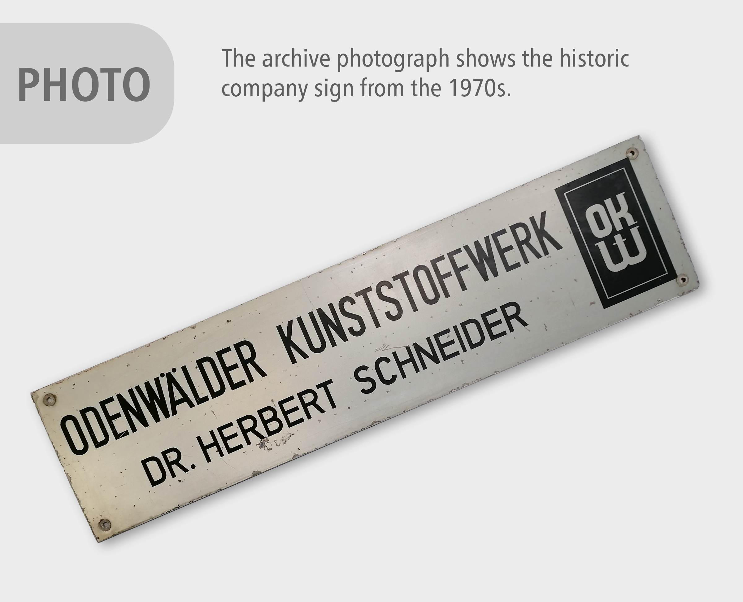 OKW - the historic company sign from the 1970s