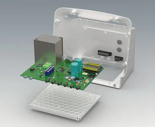 Bottom panel with pre-assembled electronic module