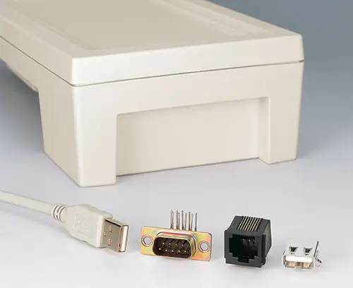 Large recessed area on the front end for mounting connectors