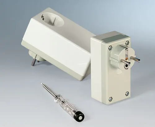 Enclosure with integrated plug