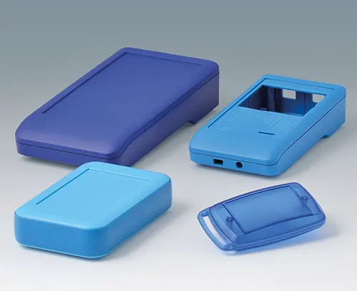 Handheld enclosures in special colour blue