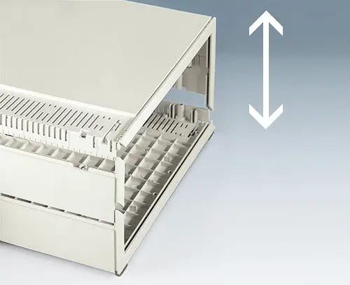 通过使用中间盒壁使盒高可调