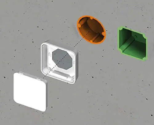 适合暗装式底盒和空腔墙壁底盒用的机盒